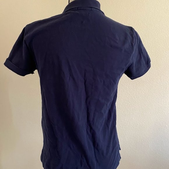 Women's short-sleeved cotton polo shirt with 2 buttons - Picture 2 of 6